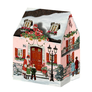 Mini Pop-up Christmas Advent Calendar House with 24 Glittery Doors & Envelope
