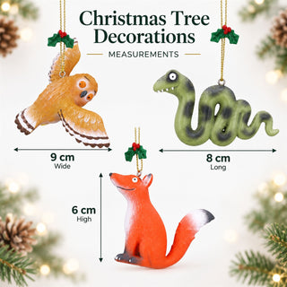 Set Of 3 Gruffalo Christmas Tree Decorations, Owl, Fox and Snake, Gisela Graham