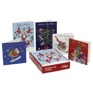 Quentin Blake NSPCC Childline Charity Christmas Cards, 20 Cards in 5 Designs