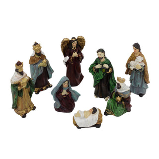 8-Piece Christmas Nativity Figurines | Traditional Holy Family Figures Set - 9cm
