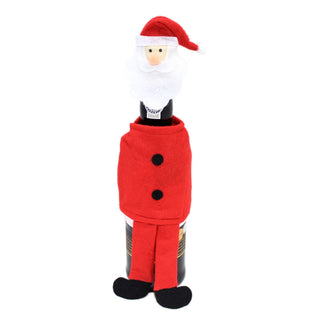 Felt Fabric Novelty Christmas Wine Bottle Cover Table Decoration - Santa