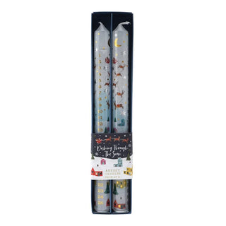 Set of 2 Dashing Through The Snow Christmas Advent Candles | Christmas Candles