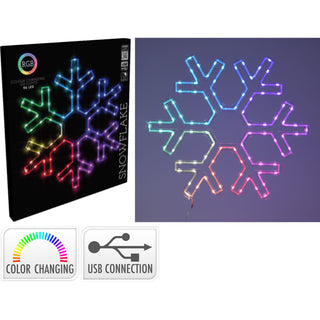 Snowflake LED RGB Light | 90 LED Colour Changing Star Decoration - 50x43cm