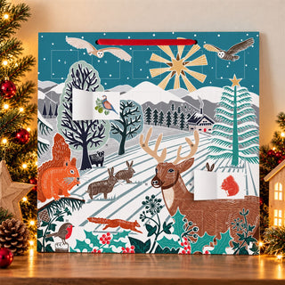 Kate Heiss Winter Wonderland Christmas Advent Calendar with Stickers, Woodland