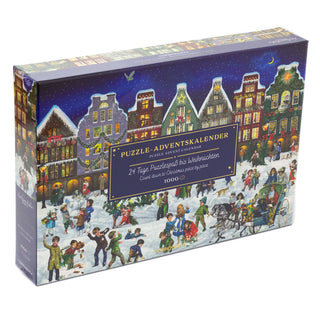 Winter Evening In The Town Christmas Advent Calendar Jigsaw Puzzle 1000 Piece