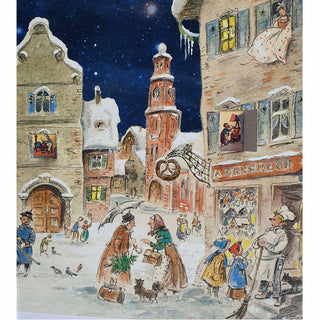 Winter on the Market Place | Freestanding Traditional Christmas Advent Calendar