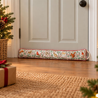 Woodland Animal Christmas Draught Excluder, 94cm Festive Door Draught Stopper