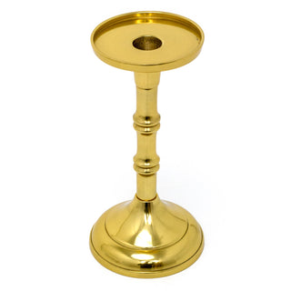 Gold Metal Dinner Candlestick | Pillar Candle Holder Aluminium Candlestick 20cm