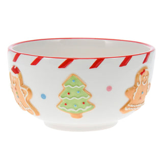 Ceramic Christmas Gingerbread Bowl | Perfect for Snacks, Soups, or Desserts 14cm