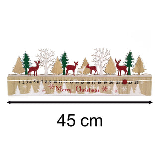 Alpine Scene Wooden Christmas Advent Calendar | Reindeer Advent Calendar - 45cm