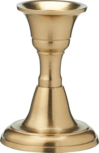 Brass Metal Candlestick | Brass Effect Short Candle Holder Stand - 8cm