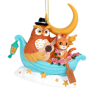 The Owl and the Pussycat Bauble | Nursery Rhyme Christmas Tree Ornament - 8cm