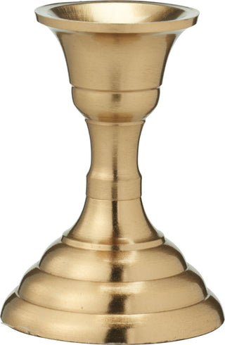 Brass Metal Candlestick | Brass Effect Short Candle Holder Stand - 8cm