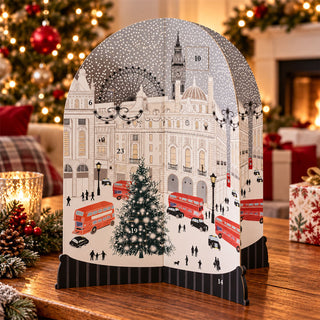 3D London Scene Advent Calendar, 24 Doors & Freestanding Christmas Display