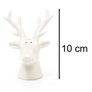 Ceramic Reindeer Salt & Pepper Set | 2 Piece Christmas Salt and Pepper Pots