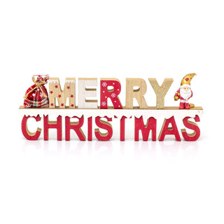 Freestanding Wooden Merry Christmas Sign | Merry Christmas Word Block - 32cm