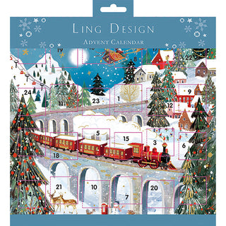 Christmas Delivery Advent Calendar Greetings Card, 24 Door Train Advent