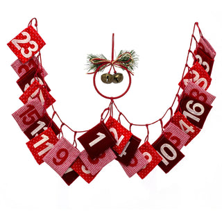 Fill Your Own Christmas Advent Garland | Reusable 24-Pocket Advent Bunting 100cm