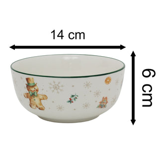 Gingerbread Christmas Bowl | Ceramic Bowl for Snacks, Soups & Desserts
