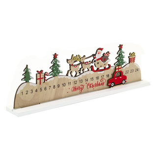 Santa Claus Wooden Christmas Advent Calendar | 24-Day Advent Countdown Block