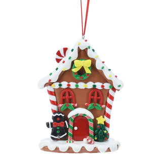 Gingerbread House Christmas Bauble | Candy Cane House Tree Ornament - 11cm