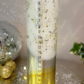 The Colour Emporium Gilded Silver Hand-dipped Christmas Advent Pillar Candle
