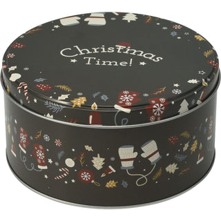 Set of 3 Christmas Storage Tins | 3-piece Festive Round Kitchen Nesting Tins