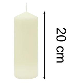 Unscented Ivory Pillar Candle | Tall Cream Church Pillar Candle - 20x7cm