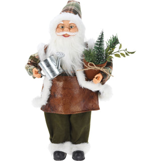 Workshop Standing Santa Figure | Traditional Father Christmas Ornament - 45cm