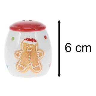 Christmas Gingerbread Salt & Pepper Shakers | White Ceramic Salt And Pepper Pots