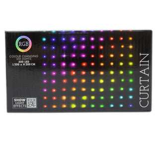 400 RGB LED Colour Changing Curtain Lights | Multi-coloured Window Lights 5x2x2m