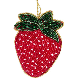 Raspberry Beaded Christmas Tree Bauble | Colourful Fruit-shaped Tree Ornaments