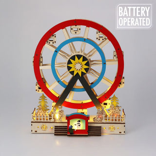 Christmas LED Ferris Wheel Ornament | Light-up Big Wheel Spinning Decoration