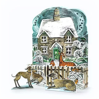 Christmas Cottage Pop-up 3D Advent Calendar | Animal Christmas Calendar 40x30cm