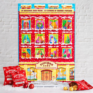 Gourmet Popcorn Christmas Advent Calendar, 24 Bags 12 Flavours Vegetarian