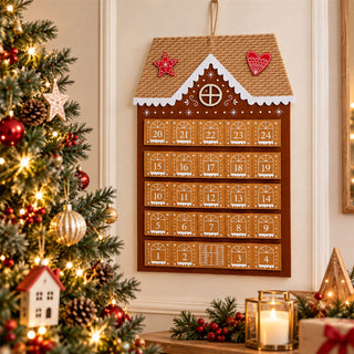 Gingerbread Fabric Fill Your Own Christmas Advent Calendar, Hanging 68cm
