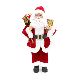 45cm Traditional Father Christmas Figure | Standing Santa Claus Ornament | Santa Figurine Father Christmas Decorations Indoor