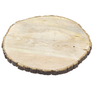 42cm Wooden Tree Trunk Cake Stand | Large Wedding Birthday Cake Round Display Board | Serving Platter Table Centerpiece