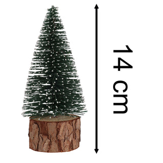 Snowy Green Mini Bottle Brush Christmas Tree | Snow-Flocked Pine Tree - 15cm