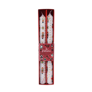 Set of 2 The Nutcracker Advent Dinner Candles | Christmas Advent Candles - 25cm