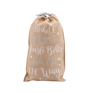 Hessian Santa Father Christmas Present Gift Sack Bag ~ Gin All The Way