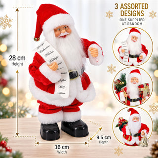 Musical Dancing Santa Claus Christmas Figurine, 28cm Red Santa Ornament