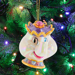 Disney Mrs Potts Christmas Tree Hanging Decoration, Beauty and the Beast Bauble