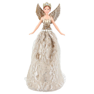 Gold Christmas Tree Fairy Topper, Gisela Graham Gold Resin Angel 19cm