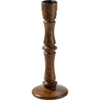 Wooden Candlestick, Mango Wood Dinner Candle Holder, 22 cm, Random Design