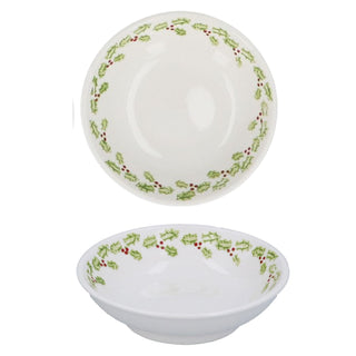 Pack Of 2 Christmas Trinket Dishes, Holly & Snowflake, Gisela Graham 10cm