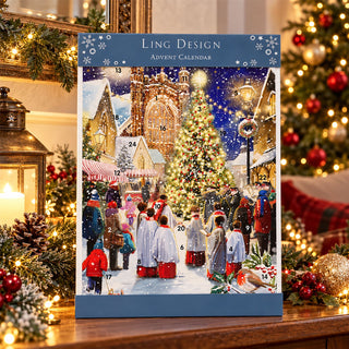 Christmas Eve Advent Calendar, 33.5cm Christmas Choir Design