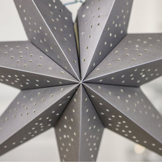 Silver Christmas Star | 7-Pointed Silver Paper Hanging Decoration - 45cm