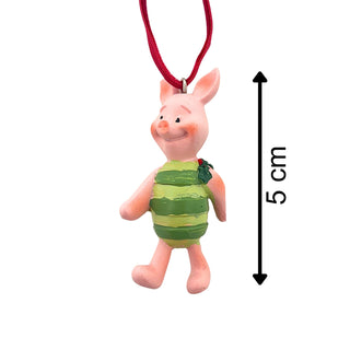 Piglet Christmas Tree Decoration with Holly, Gisela Graham 6.5cm