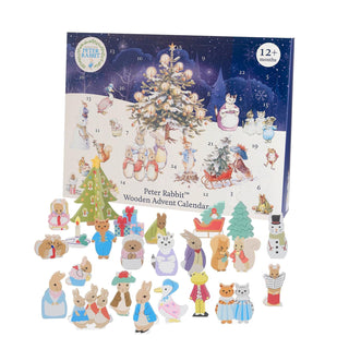 Children's Wooden Peter Rabbit Christmas Advent Calendar | Wood Advent Calendar Advent Calendar For Kids | Peter Rabbit Playset Advent Calendar